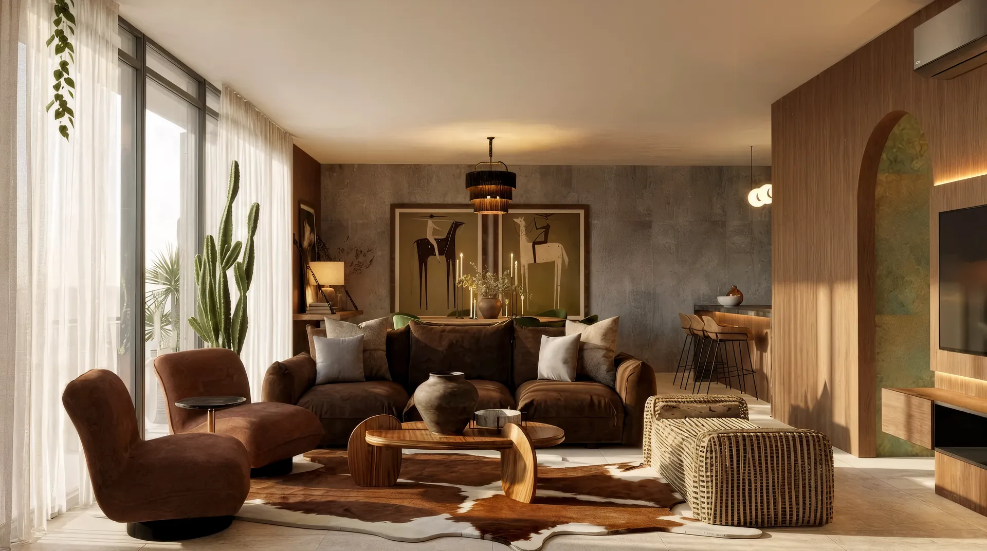 Interior design living room space